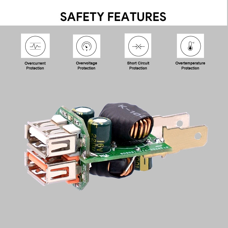 Universal Car QC3.0 Dual Port USB Charger Power Outlet Adapter 5V 2.4A IP66 with 60cm Cable