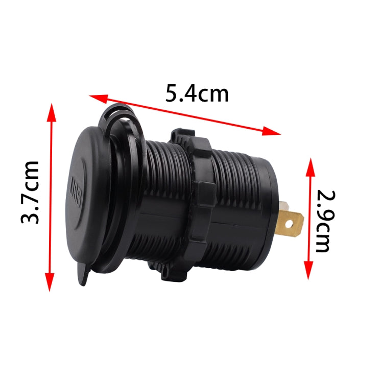 Universal Car Dual USB Charger Power Outlet Adapter 4.2A 5V IP66 with Aperture + 60cm Cable, 4.2A + 60cm Cable(Orange Light), 4.2A + 60cm Cable(Red Light), 4.2A + 60cm Cable(Blue Light)