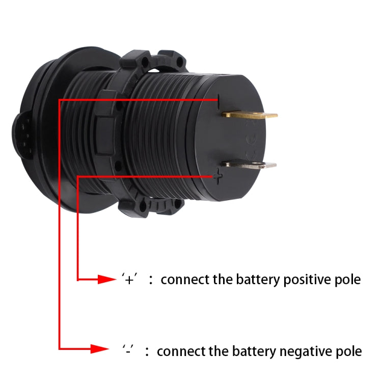 Universal Car Dual USB Charger Power Outlet Adapter 4.2A 5V IP66 with Aperture + 60cm Cable, 4.2A + 60cm Cable(Orange Light), 4.2A + 60cm Cable(Red Light), 4.2A + 60cm Cable(Blue Light)