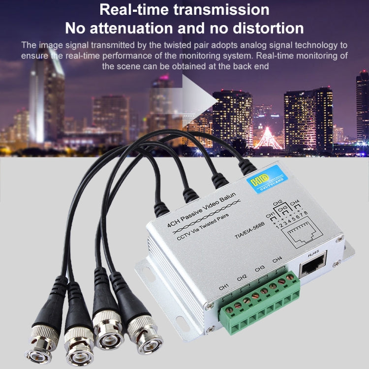 HD204A-F HD-CVI/TVI/AHD CCTV 4CH UTP Passive Video Balun