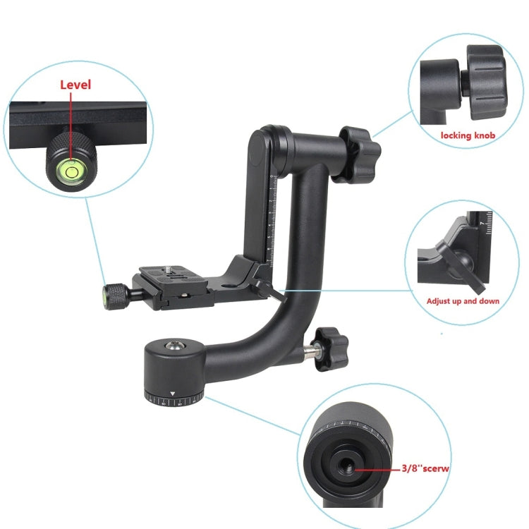 YELANGU Horizontal 360 Degree Gimbal Tripod Head for Home DV and SLR Cameras