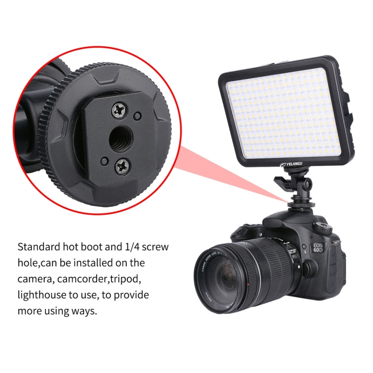 YELANGU YLG0504B 204 LEDs 1000LM 3300-5600K No Polar Dimmable Studio Light Video & Photo Light for Canon, Nikon, DSLR Cameras