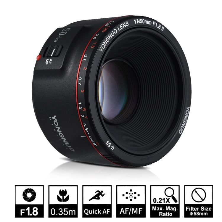 YONGNUO YN50MM F1.8C II F1.8 Auto Focus Lens for Canon EF Mount New Lens