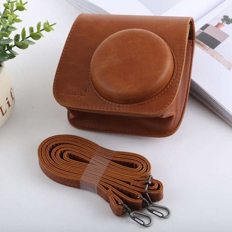 Retro Style Full Body Camera PU Leather Case Bag with Strap for FUJIFILM instax mini 9 / mini 8+ / mini 8
