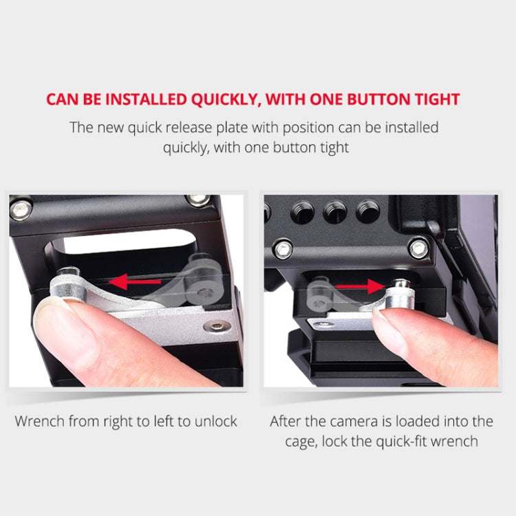 YELANGU CA7 YLG0908A-A01 Video Camera Cage Stabilizer for Sony A7K / A72 / A73 / A7S2 / A7R3 / A7R2 / A7X