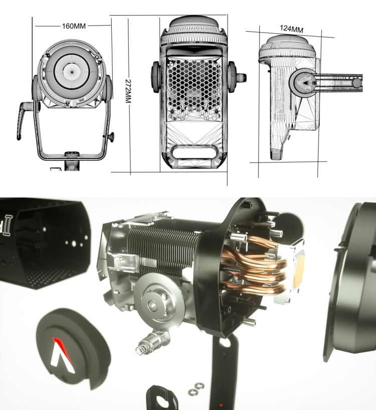 Aputure LS C120D II High Color Restoration CRI 96 Light Storm Natural White Light 5500K COB LED Studio Video Light with 2.4GHz Wireless Remote & Control Box