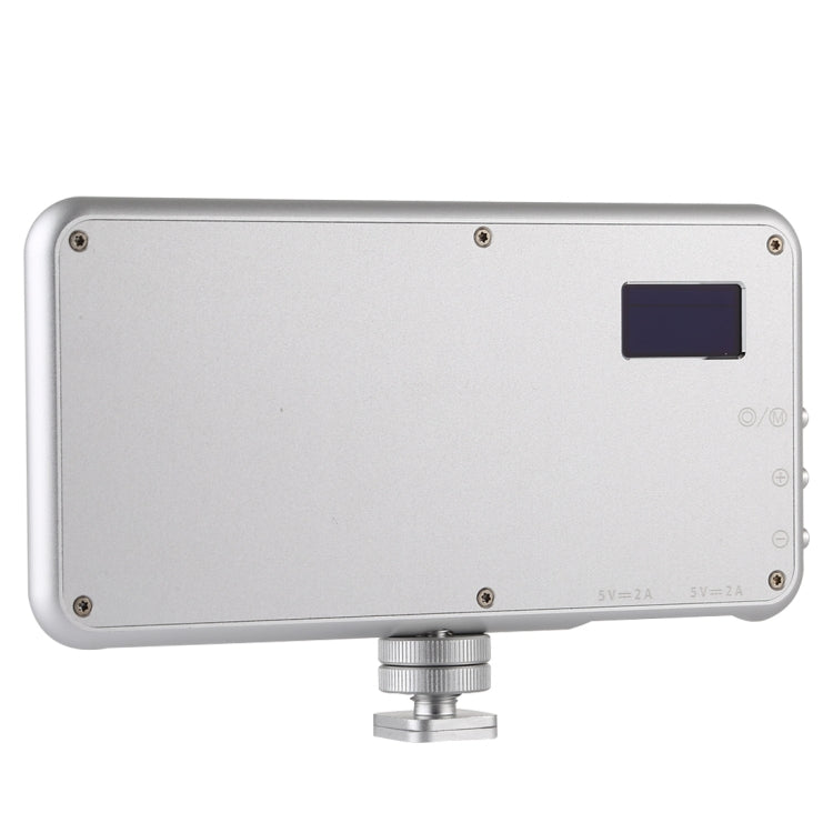 LED011S Pocket 180 LEDs Professional Vlogging Photography Video & Photo Studio Light with OLED Display & Cold Shoe Adapter Mount for Canon / Nikon DSLR Cameras