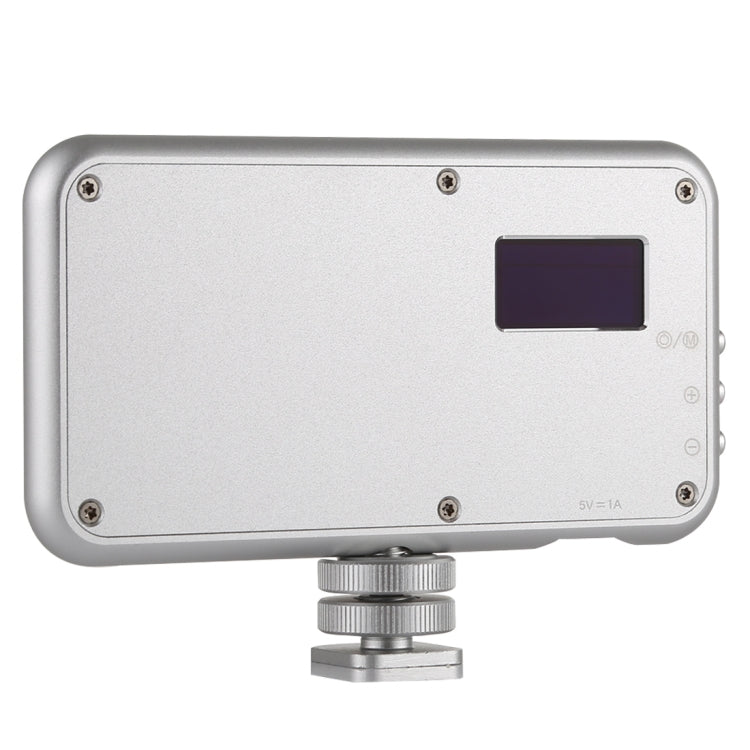 LED-013 Pocket 112 LEDs Professional Vlogging Photography Video & Photo Studio Light with OLED Display & Cold Shoe Adapter Mount for Canon / Nikon DSLR Cameras