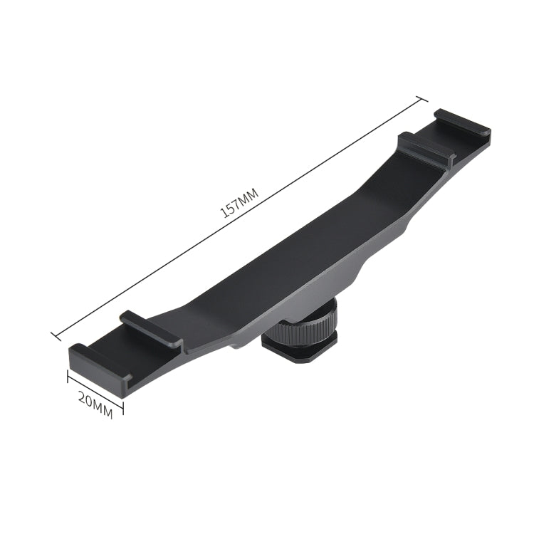 YELANGU YLG0702A Dual Cold Hot Shoe Mount Adapter Aluminum Alloy Extension Bracket