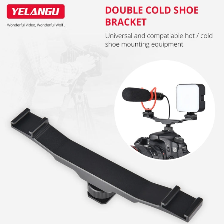 YELANGU YLG0702A Dual Cold Hot Shoe Mount Adapter Aluminum Alloy Extension Bracket