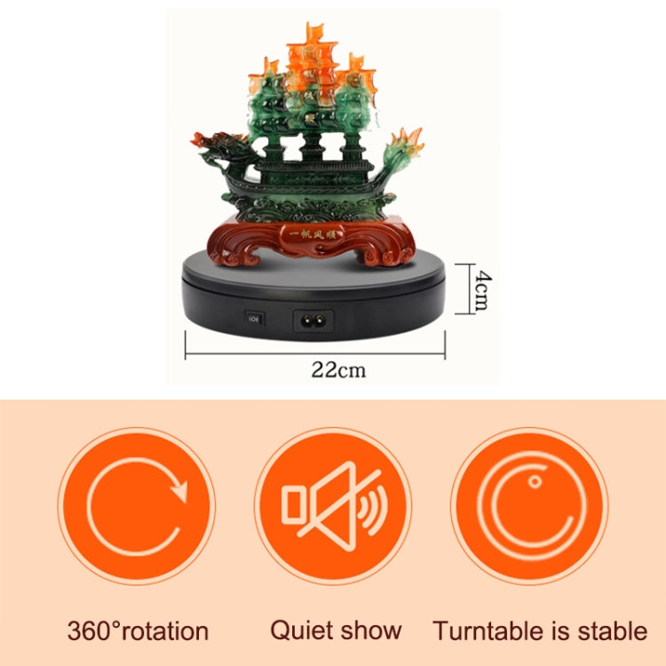 22cm Electric Rotating Turntable Display Stand Live Video Shooting Props Turntable Jewelry Shoes Display Platform, US Plug