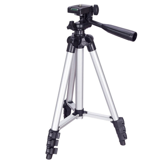 3120 Live Broadcast Tripod 4-Section Folding Legs Aluminum Alloy Tripod Mount with U-Shape Three-Dimensional Tripod Head for DSLR & Digital Camera, Adjustable Height: 34-103cm