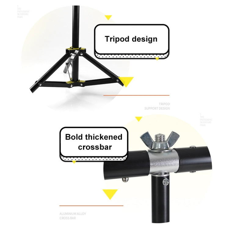 70x75cm T-Shape Photo Studio Background Support Stand Backdrop Crossbar Bracket Kit with Clips, No Backdrop