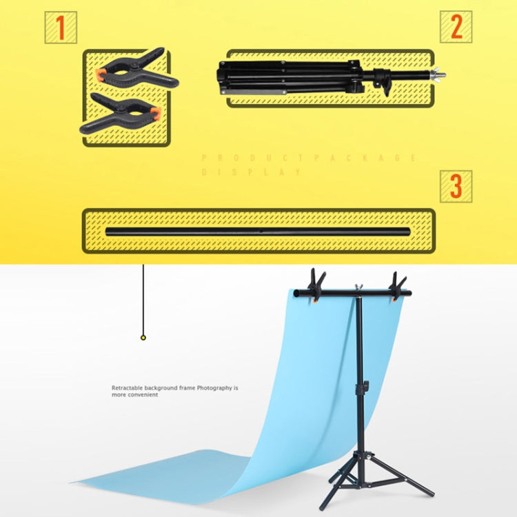 150x200cm T-Shape Photo Studio Background Support Stand Backdrop Crossbar Bracket Kit with Clips, No Backdrop