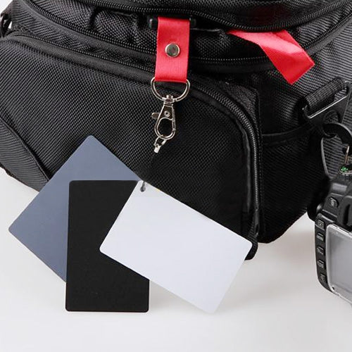 3 in 1 Black White Gray Balance Card / Digital Gray Card with Strap, Works with Any Digital Camera, File Form: RAW and JPEG, Size: 8.7cm x 5.5cm