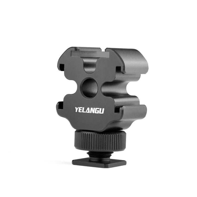 YELANGU YLG0601A A68 3-Head Cold Shoe Mount Adapter Microphone Flash Light Metal Holder Bracket