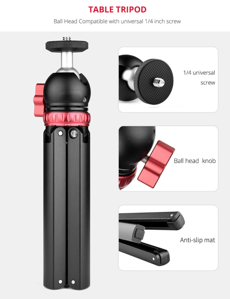 YELANGU T1 YLG1202A Pocket Mini Metal Desktop Tripod Mount with 360 Degree Ball Head for DSLR & Digital Cameras