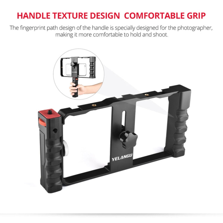 YELANGU PC02A Vlogging Live Broadcast Plastic Cage Video Rig Filmmaking Stabilizer Bracket for iPhone, Galaxy, Huawei, Xiaomi, HTC, LG, Google, and Other Smartphones