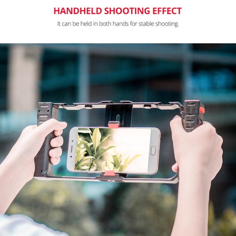 YELANGU PC02A Vlogging Live Broadcast Plastic Cage Video Rig Filmmaking Stabilizer Bracket for iPhone, Galaxy, Huawei, Xiaomi, HTC, LG, Google, and Other Smartphones