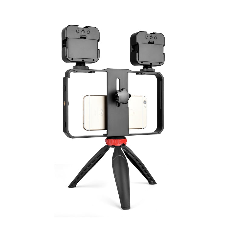 YELANGU PC203 YLG1801C Vlogging Live Broadcast LED Selfie Light Smartphone Video Rig Handle Stabilizer Plastic Bracket Tripod Kits