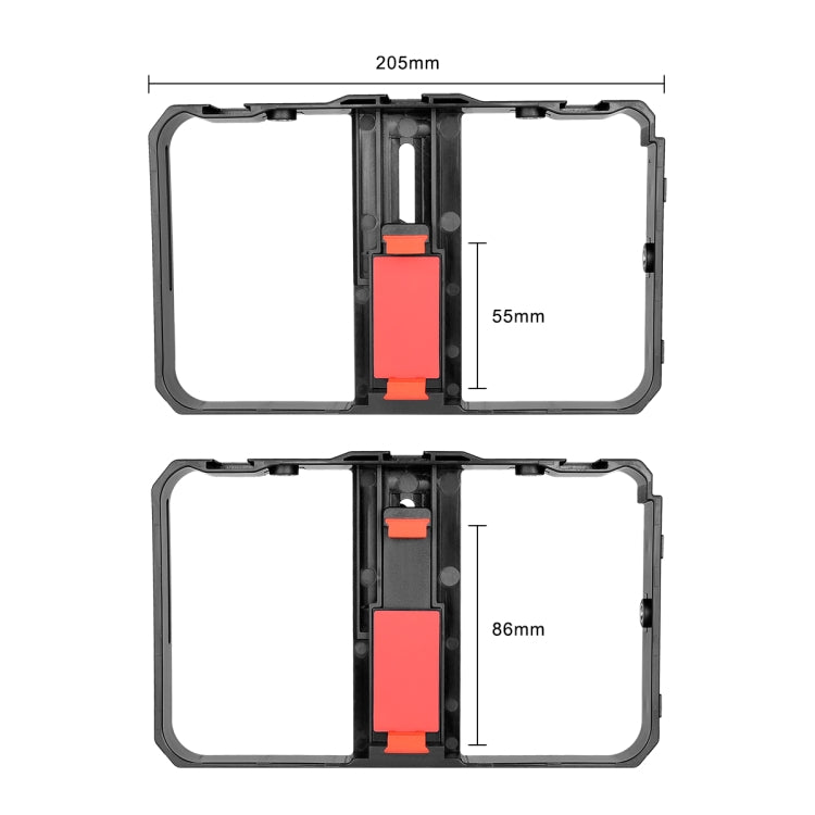 YELANGU PC204 YLG1801D Vlogging Live Broadcast LED Selfie Light Smartphone Video Rig Handle Stabilizer Bracket Kits with Microphone & Tripod