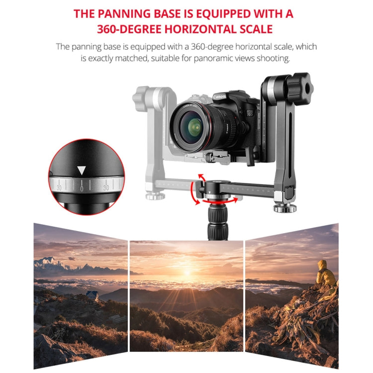 YELANGU A171 YLG0401E-C 360 Degree Rotation Horizontal Cantilever Gimbal Tripod Head for Home DV and SLR Cameras