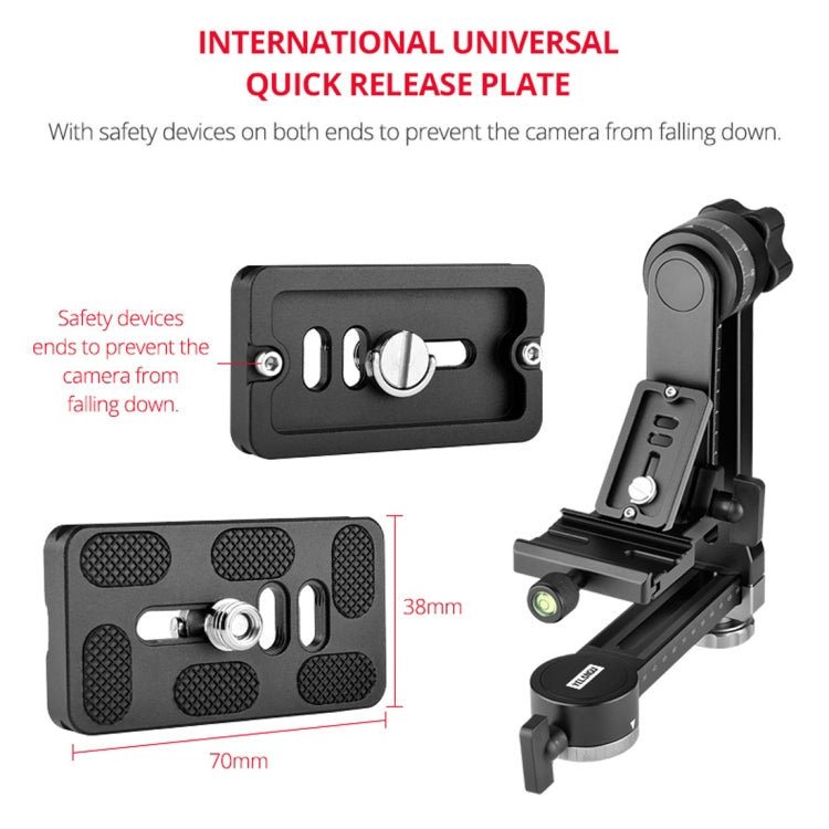 YELANGU A171 YLG0401E-C 360 Degree Rotation Horizontal Cantilever Gimbal Tripod Head for Home DV and SLR Cameras