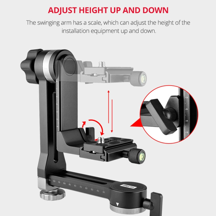 YELANGU A171 YLG0401E-C 360 Degree Rotation Horizontal Cantilever Gimbal Tripod Head for Home DV and SLR Cameras