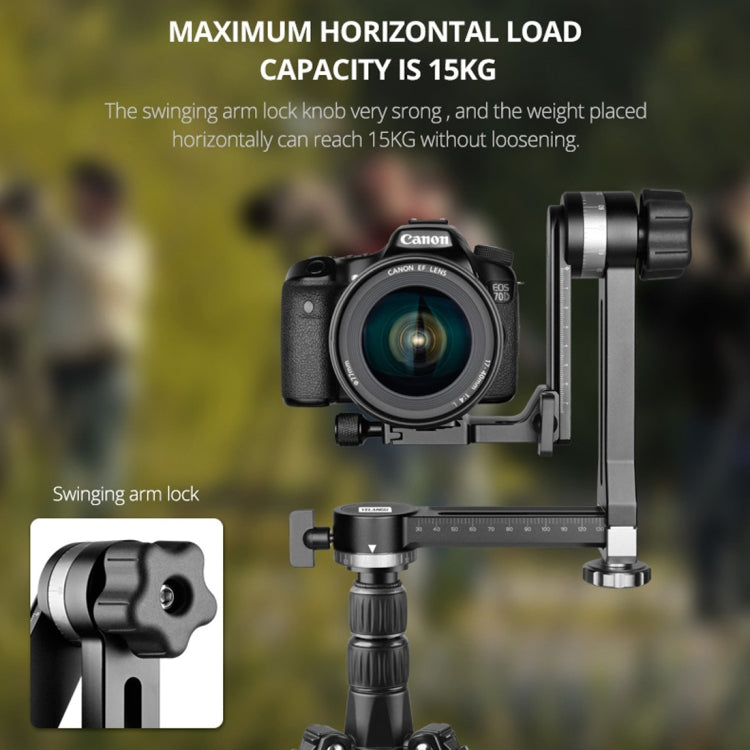 YELANGU A171 YLG0401E-C 360 Degree Rotation Horizontal Cantilever Gimbal Tripod Head for Home DV and SLR Cameras