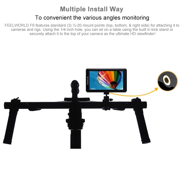FEELWORLD F6 1920x1080 5.5 inch IPS Screen HDMI 4K Camera Field Monitor