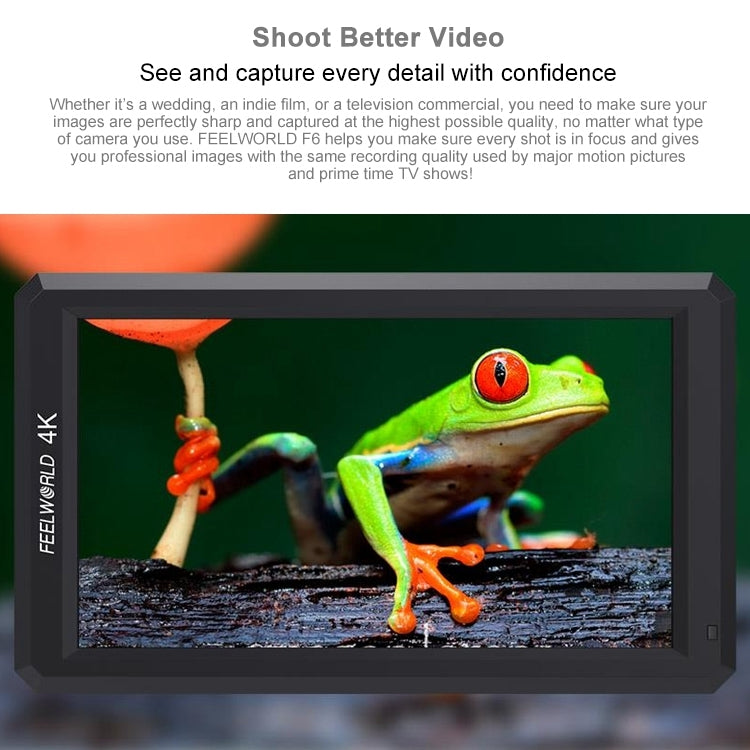 FEELWORLD F6 1920x1080 5.5 inch IPS Screen HDMI 4K Camera Field Monitor