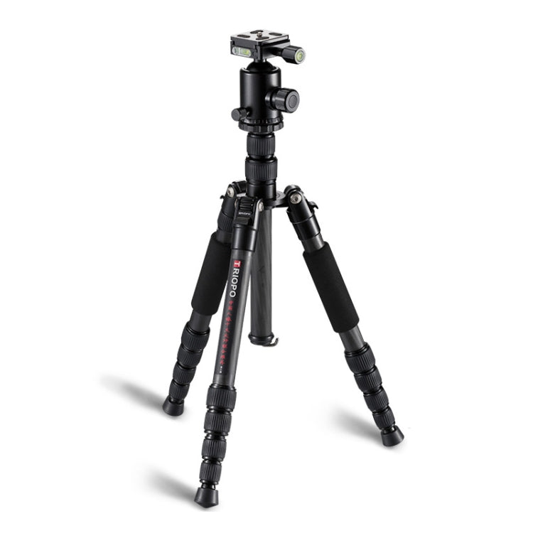 TRIOPO T259G+Q2 Adjustable Portable Carbon Fiber Tripod with Q-2 Ball Head for SLR Camera