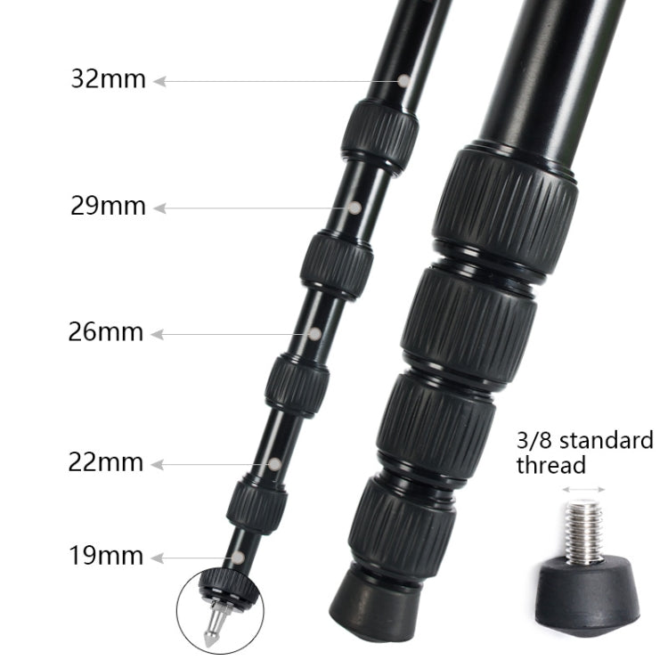 BEXIN MAS325 Portable Travel Outdoor DSLR Camera Aluminum Alloy Monopod Holder