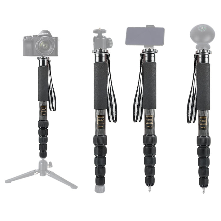 BEXIN P306C Portable Travel Outdoor DSLR Camera Carbon Fiber Monopod Holder