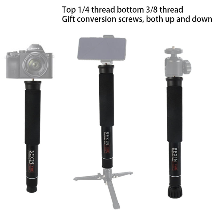 BEXIN P308C Portable Travel Outdoor DSLR Camera Aluminum Alloy Monopod Holder