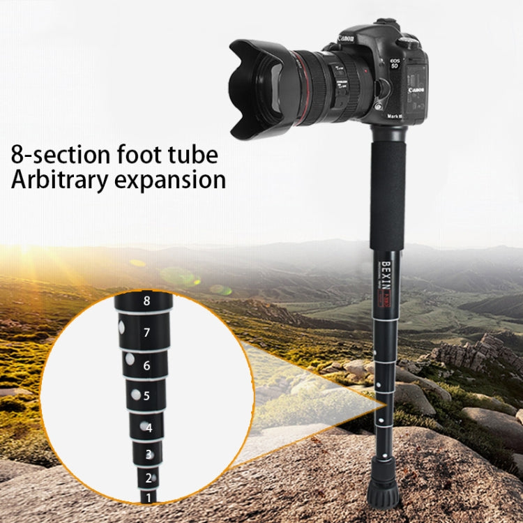 BEXIN P308D Portable Travel Outdoor DSLR Camera Aluminum Alloy Monopod Holder