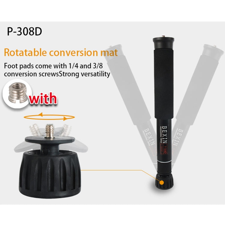 BEXIN P308D Portable Travel Outdoor DSLR Camera Aluminum Alloy Monopod Holder