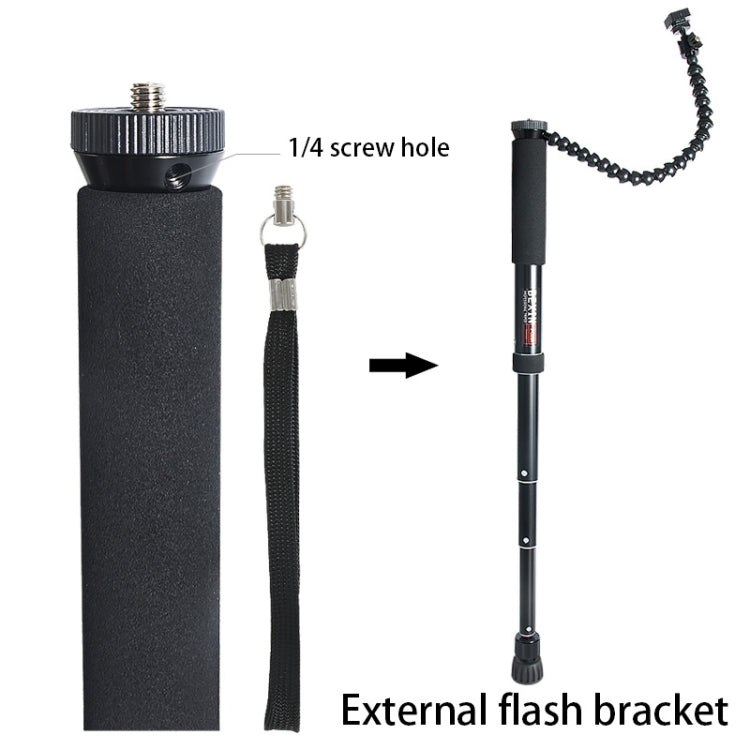 BEXIN P308 Portable Travel Outdoor DSLR Camera Aluminum Alloy Monopod Holder