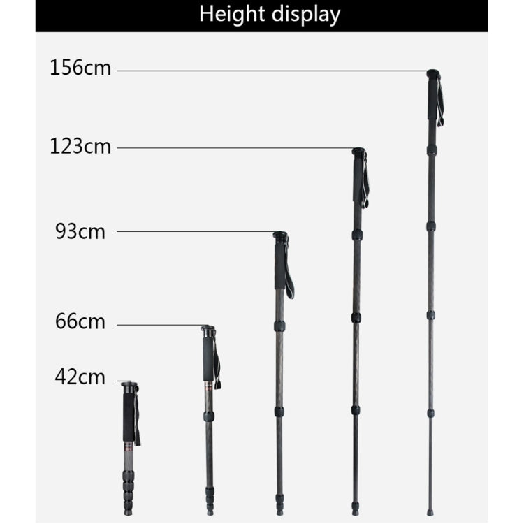 BEXIN MCS285 Portable Travel Outdoor DSLR Camera Carbon Fiber Monopod Holder