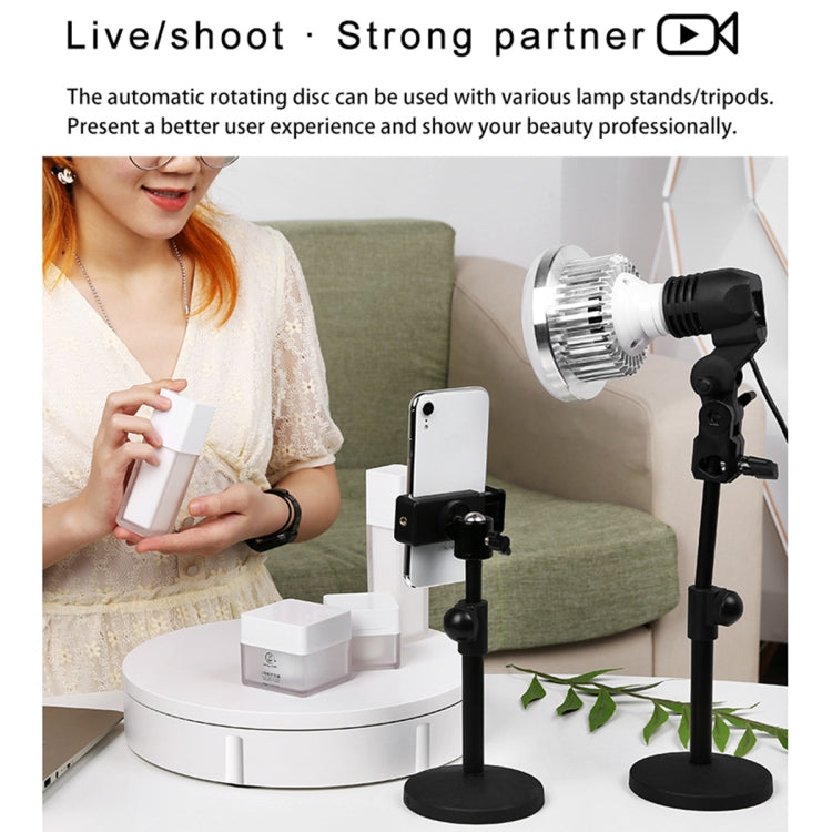 30cm Electric Rotating Turntable Display Stand Video Shooting Props Turntable for Photography, Load: 100kg, US Plug
