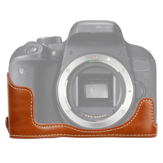 1/4 inch Thread PU Leather Camera Half Case Base for Canon EOS 77D / 800D, For Canon EOS 77D, For Canon  EOS 77D