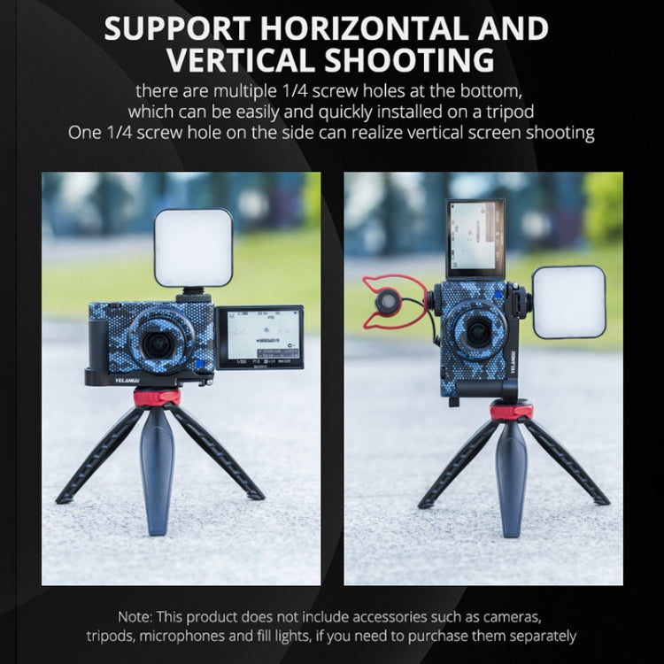 YELANGU CL12 Camera Expansion Board Base L Plate for Sony ZV-1