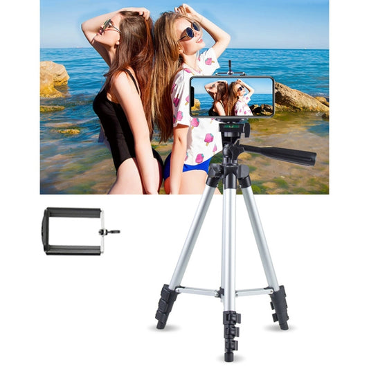 Live Broadcast Tripod 4-Section Folding Legs Aluminum Alloy Tripod Mount with U-Shape Three-Dimensional Tripod Head for DSLR & Digital Camera, Adjustable Height: 35-106cm