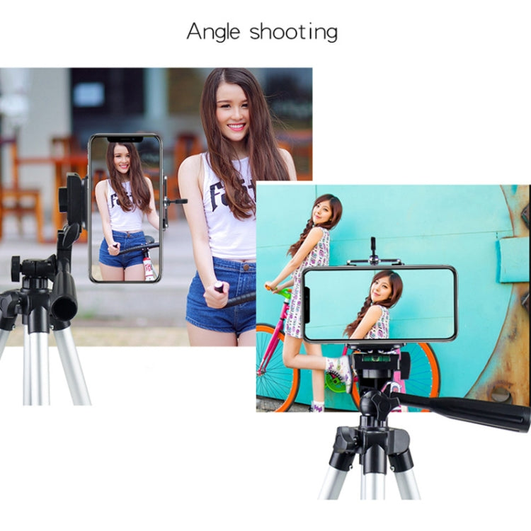 Live Broadcast Tripod 4-Section Folding Legs Aluminum Alloy Tripod Mount with U-Shape Three-Dimensional Tripod Head for DSLR & Digital Camera, Adjustable Height: 35-106cm