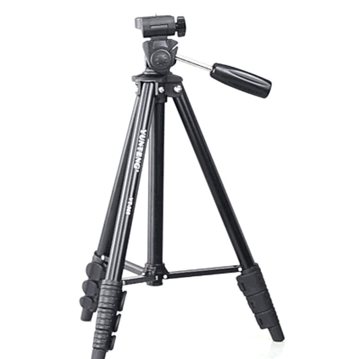 YUNTENG VCT-680RM 4-Section Folding Legs Aluminum Alloy Tripod Mount with Three-Dimensional Tripod Head for DSLR & Digital Camera, Adjustable Height: 46-138cm