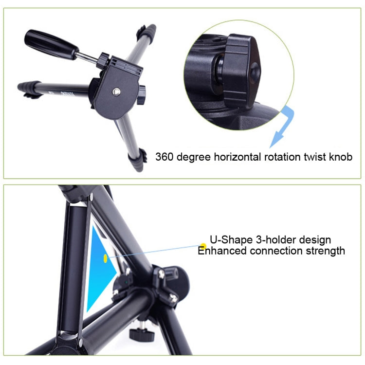YUNTENG VCT-680RM 4-Section Folding Legs Aluminum Alloy Tripod Mount with Three-Dimensional Tripod Head for DSLR & Digital Camera, Adjustable Height: 46-138cm