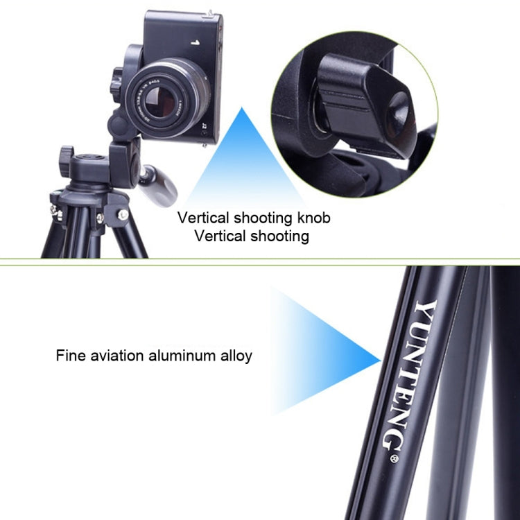 YUNTENG VCT-680RM 4-Section Folding Legs Aluminum Alloy Tripod Mount with Three-Dimensional Tripod Head for DSLR & Digital Camera, Adjustable Height: 46-138cm