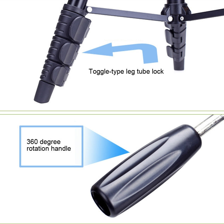YUNTENG VCT-680RM 4-Section Folding Legs Aluminum Alloy Tripod Mount with Three-Dimensional Tripod Head for DSLR & Digital Camera, Adjustable Height: 46-138cm