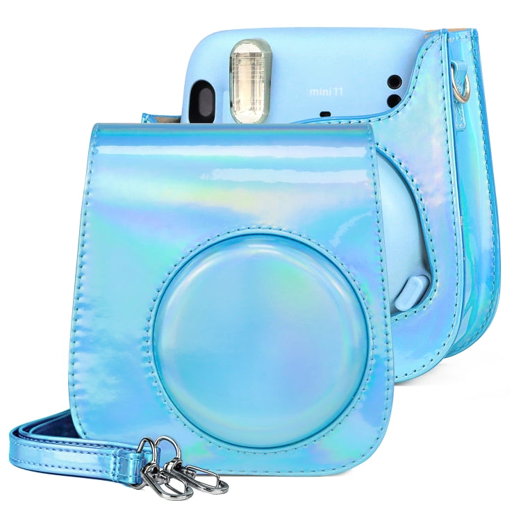 Aurora Color Leather Case Full Body Camera Bag with Shoulder Strap for FUJIFILM Instax mini 11