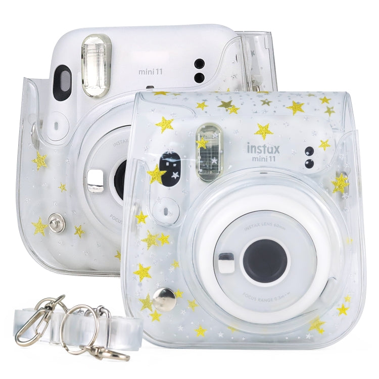 Stars Crystal PVC Hard Case Camera Bag with Shoulder Strap for FUJIFILM Instax Mini 11